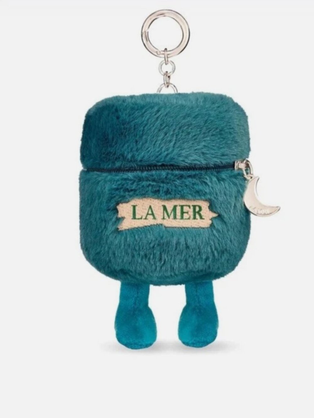 La Mer The Plush Green Charm Case for Cream Bag- 3" x 3" x 4.5" NEW